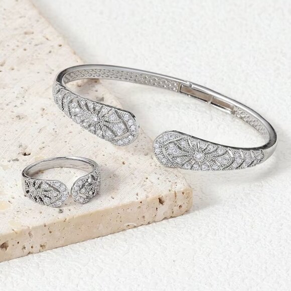 Romantic Earrings, Bracelet, and Ring set is not just for weddings any occasion - Picture 8 of 12